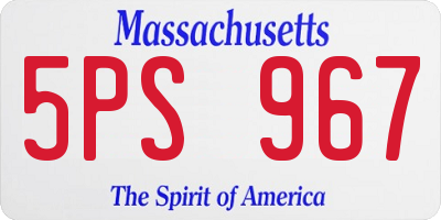 MA license plate 5PS967