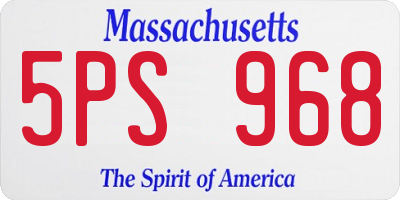 MA license plate 5PS968
