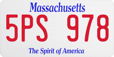 MA license plate 5PS978
