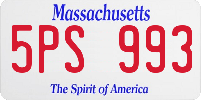 MA license plate 5PS993
