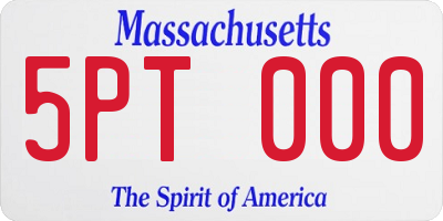 MA license plate 5PT000