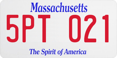 MA license plate 5PT021