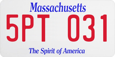 MA license plate 5PT031