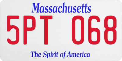 MA license plate 5PT068