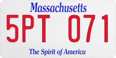 MA license plate 5PT071