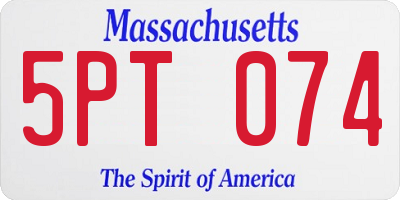 MA license plate 5PT074