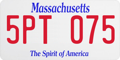 MA license plate 5PT075