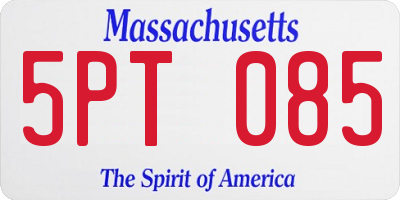 MA license plate 5PT085