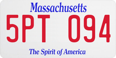 MA license plate 5PT094