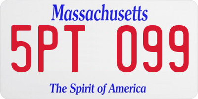 MA license plate 5PT099