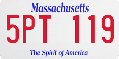 MA license plate 5PT119