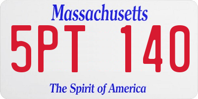 MA license plate 5PT140