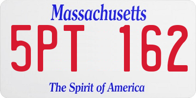 MA license plate 5PT162