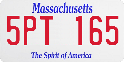 MA license plate 5PT165