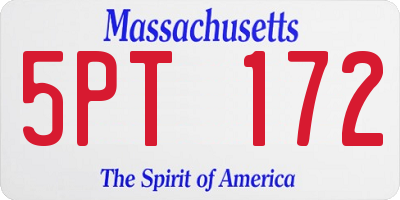 MA license plate 5PT172