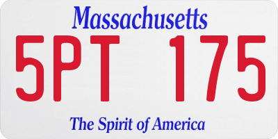 MA license plate 5PT175