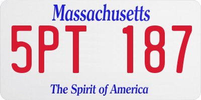 MA license plate 5PT187