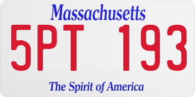 MA license plate 5PT193