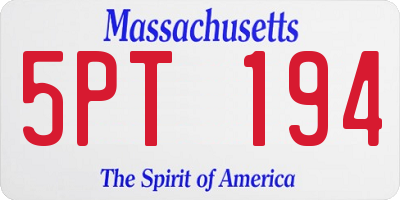 MA license plate 5PT194