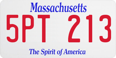 MA license plate 5PT213