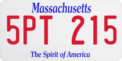 MA license plate 5PT215