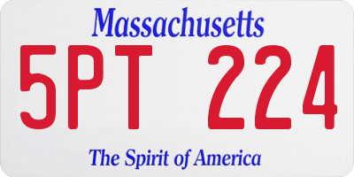 MA license plate 5PT224