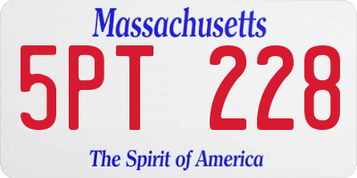 MA license plate 5PT228