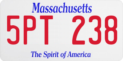 MA license plate 5PT238