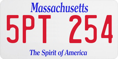 MA license plate 5PT254