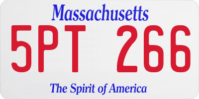 MA license plate 5PT266
