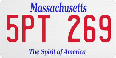 MA license plate 5PT269