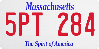 MA license plate 5PT284