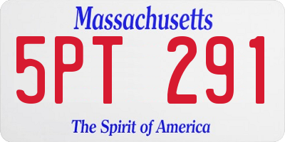 MA license plate 5PT291