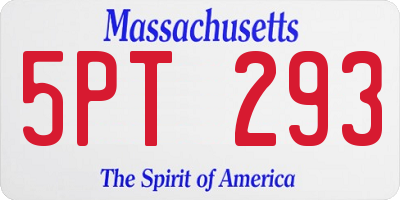 MA license plate 5PT293