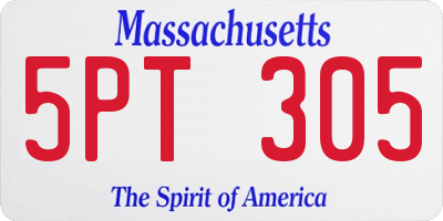 MA license plate 5PT305