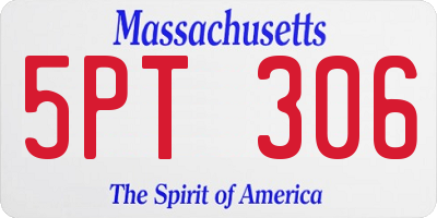 MA license plate 5PT306