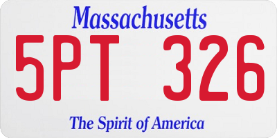 MA license plate 5PT326