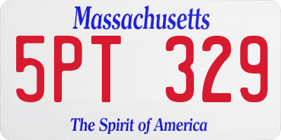 MA license plate 5PT329