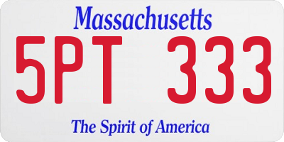MA license plate 5PT333