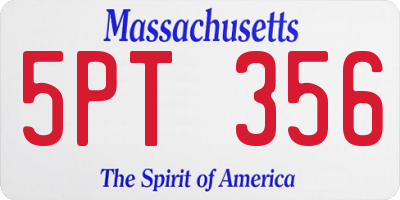 MA license plate 5PT356