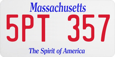 MA license plate 5PT357