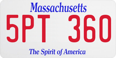 MA license plate 5PT360