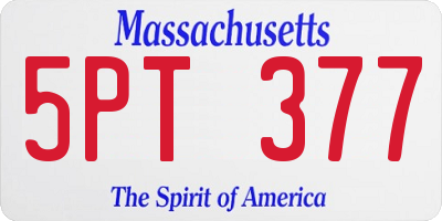 MA license plate 5PT377