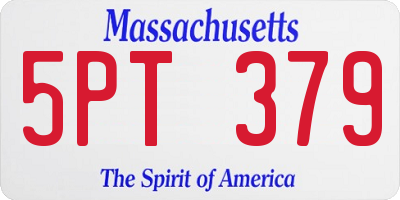 MA license plate 5PT379