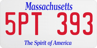 MA license plate 5PT393