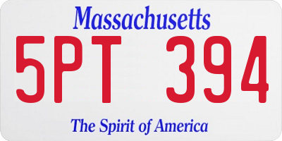 MA license plate 5PT394
