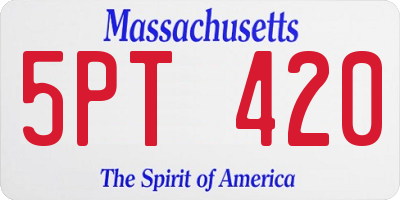 MA license plate 5PT420