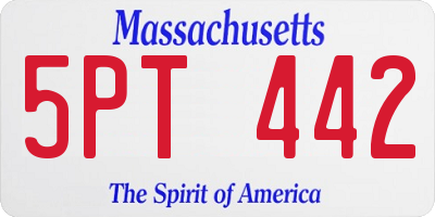 MA license plate 5PT442