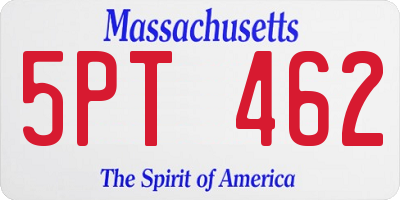 MA license plate 5PT462