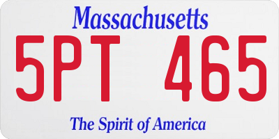 MA license plate 5PT465